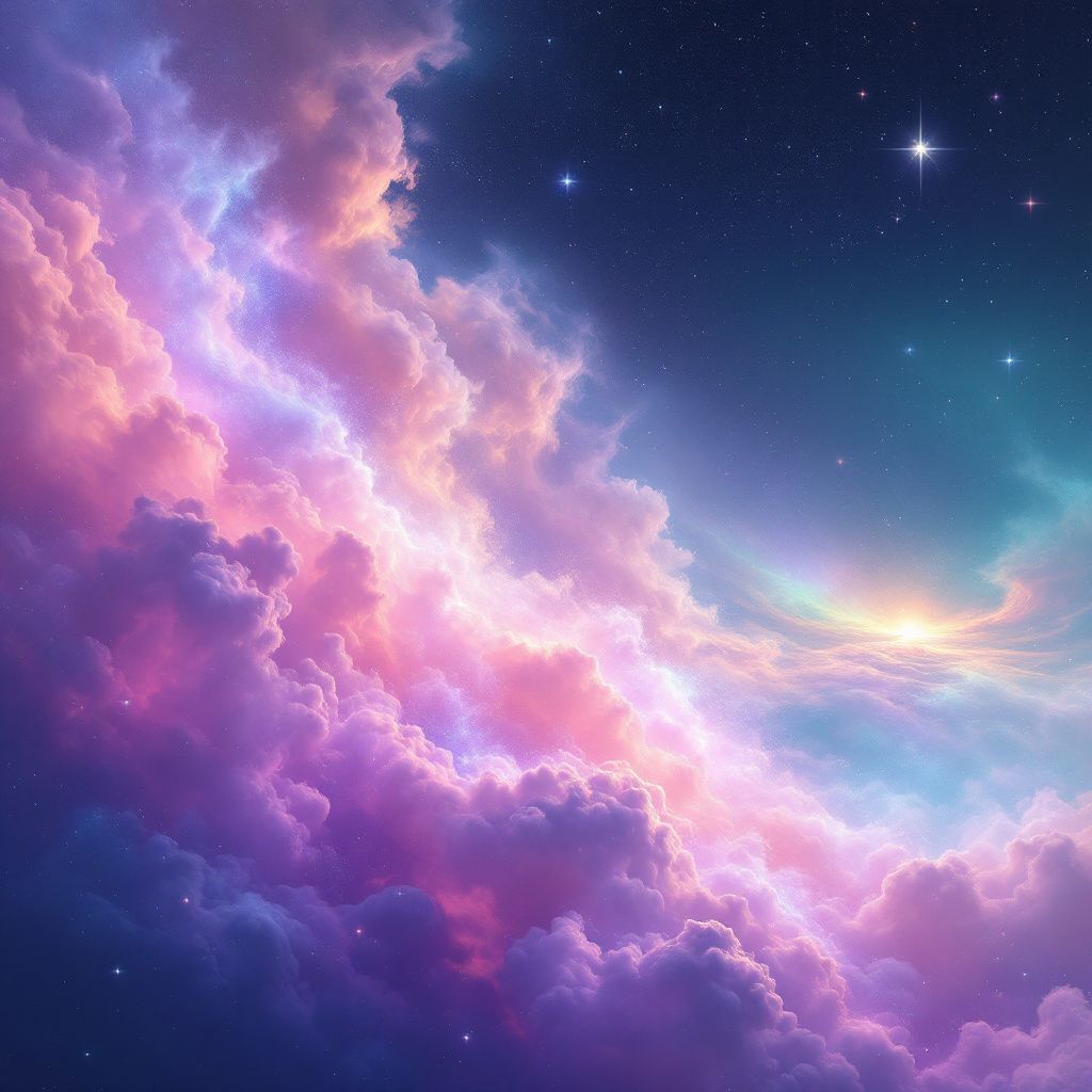 K-Pop AI Album Cover — A serene cosmic landscape, nebulae in soft pastels, ethereal mood, highly detailed 8k render, gentle lighting, transcendent and expansive