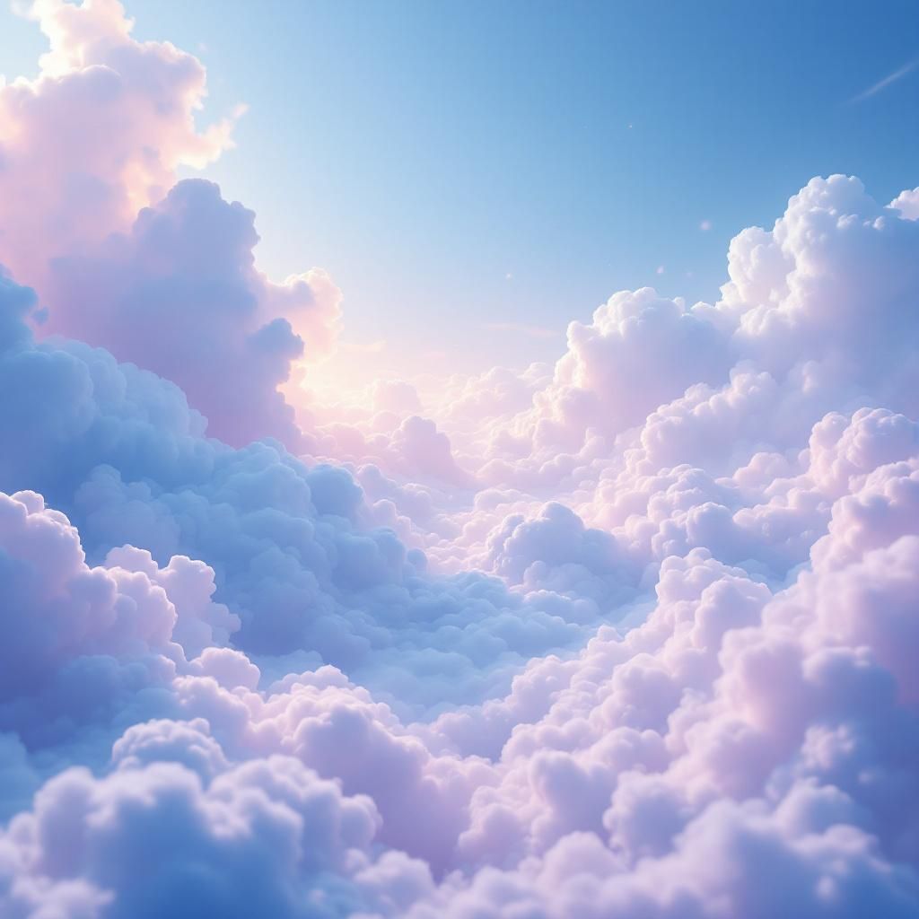 Alternative AI Album Cover — A photorealistic cover featuring a vast, ethereal sky filled with soft, layered clouds and delicate blue-tinted smoke dissolving into the atmosphere; luminous diffused lighting highlights the clouds, with cool blue and muted violet shadows, soft gradients, 8k resolution, highly detailed and expansive feel.