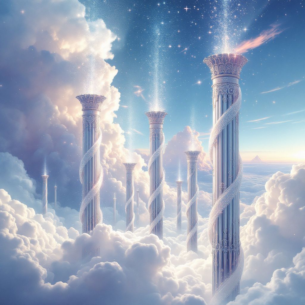 Gospel AI Album Cover — Vibrant angel wing spreading light, psychedelic aura, rainbow colors pulsating, calm and serene environment, soft edges, 8k resolution, cinematic quality