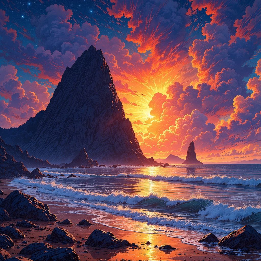 Gospel AI Album Cover — A vibrant Ghibsky illustration for a gospel album cover titled 'The Rock', featuring a majestic rock formation illuminated by a divine light; ethereal atmosphere, soft glowing from the edges, in warm golden and deep blue tones, highly detailed with a surreal, dreamy quality, capturing the essence of faith and strength, 8k resolution