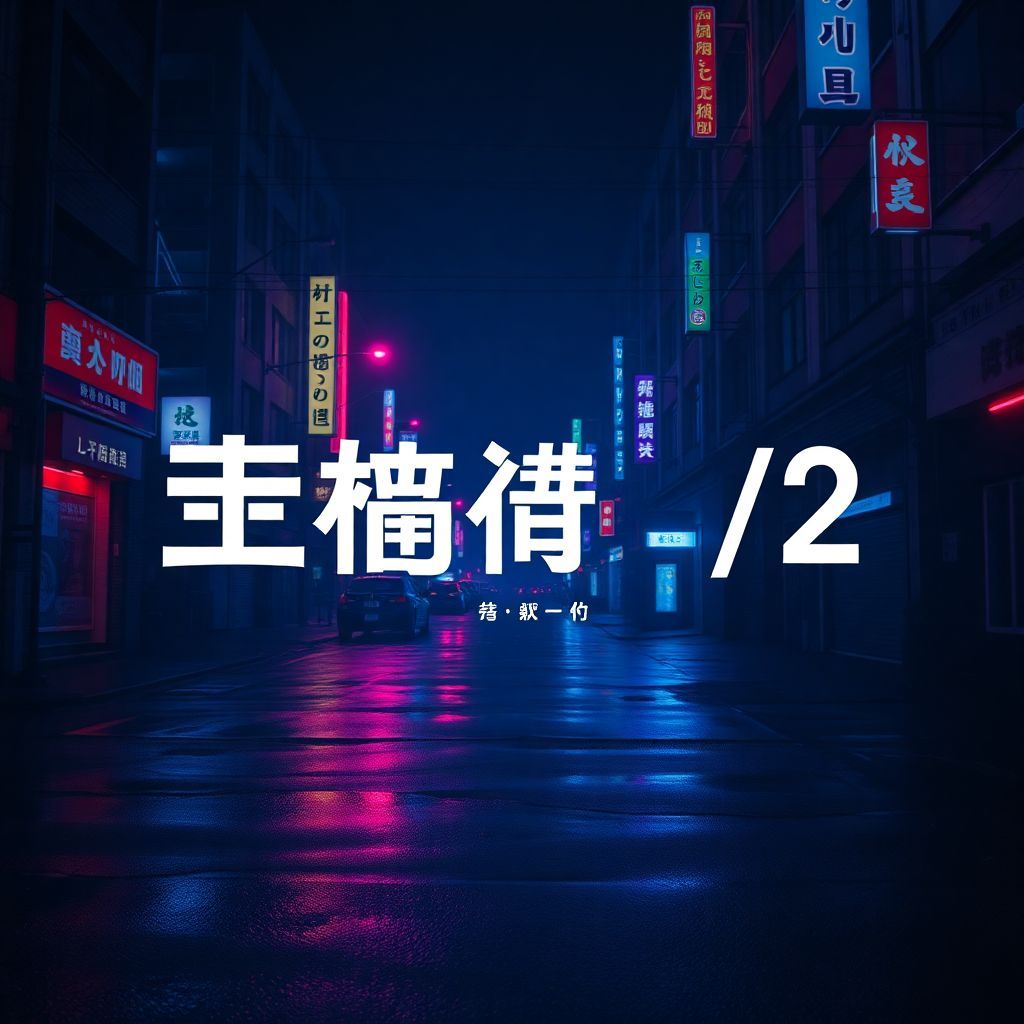 Hip-Hop AI Album Cover — A moody hip-hop album cover featuring the text '时间不对' integrated within a dark cityscape at night; neon lights reflecting on wet pavement, emphasized emotional expression of longing, cinematic style, highly detailed, vibrant color palette with deep blues and purples, 8k resolution, melancholic atmosphere, sharp focus