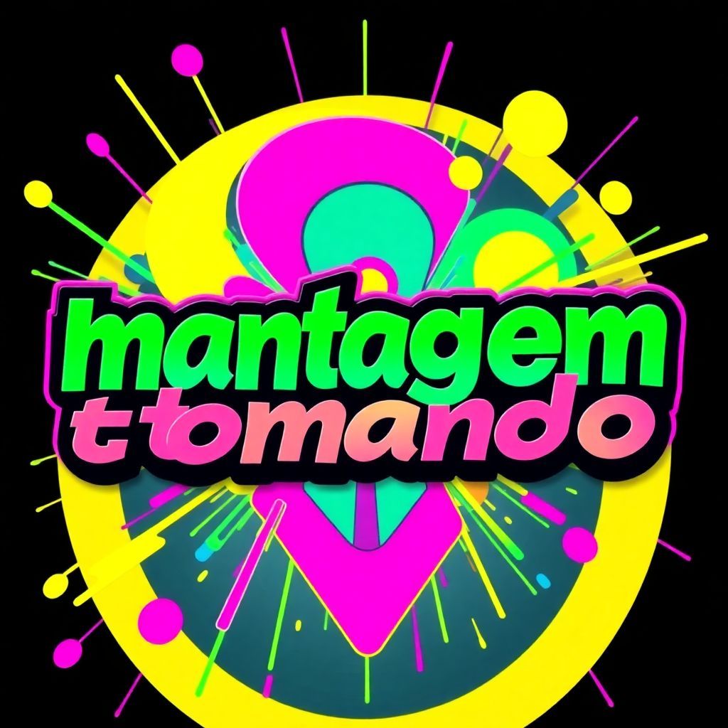 Funk AI Album Cover — A vibrant and psychedelic album cover featuring the text "montagem tomando" in bold, colorful graffiti-style typography, surrounded by abstract shapes and dynamic lines that evoke movement and rhythm; a close-up design with engaging colors like neon pink, yellow, and green, high contrast with a lively, energetic atmosphere, highly detailed, 8k resolution