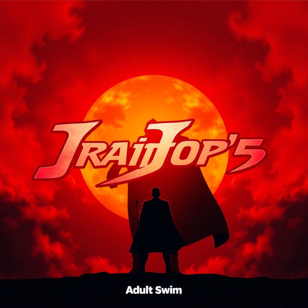 Reggaeton AI Album Cover — A powerful reggaeton album cover featuring a silhouette of a knight standing defiantly against a fiery sunset; vibrant colors of red and orange, stylized text integrated as '"Traitor's Requiem"' blending seamlessly into the flames, ethereal lighting creating a dramatic atmosphere, 8k resolution, highly detailed and bold design.